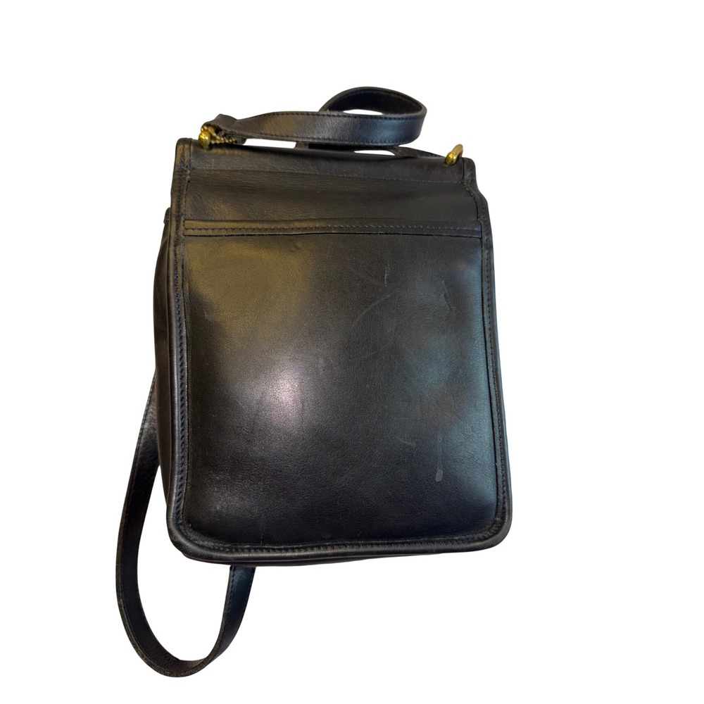 Vtg Coach Murphy Blk Leather Bag Crossbody Turnlock Brass Classic 9930 Mini - Picture 3 of 15